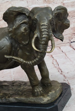 African Elephant Bronze Sculpture – Lifelike Safari Artwork on Marble Base