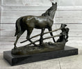 Load image into Gallery viewer, Trotting Thoroughbread Horse Bronze Hand Made Sculpture by Lost Wax Method Decor