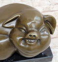 Load image into Gallery viewer, Happy Round Pig Bronze Metal Statue Sculpture Figure Original Art Farm Decor