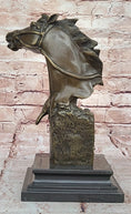 Load image into Gallery viewer, Horse Head Bust Abstract Bronze Metal Statue Sculpture Figure on Marble Base Original Art - Southlake Paws