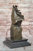 Load image into Gallery viewer, Horse Head Bust Abstract Bronze Metal Statue Sculpture Figure on Marble Base Original Art - Southlake Paws