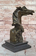Load image into Gallery viewer, Horse Head Bust Abstract Bronze Metal Statue Sculpture Figure on Marble Base Original Art - Southlake Paws