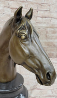 Load image into Gallery viewer, Hot Cast Bronze Horse Head Bust Statue Sculpture Bronze Metal Original Art by Milo