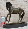 Load image into Gallery viewer, Show Horse Mare Hot Cast Bronze Statue Sculpture Equestrian Decor on Marble Base