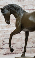 Load image into Gallery viewer, Show Horse Mare Hot Cast Bronze Statue Sculpture Equestrian Decor on Marble Base