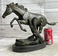 Load image into Gallery viewer, Running Galloping Wild Horse Mustang Bronze Sculpture Statue Figure Decor on Marble Base