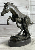 Load image into Gallery viewer, Running Galloping Wild Horse Mustang Bronze Sculpture Statue Figure Decor on Marble Base