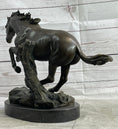 Load image into Gallery viewer, Running Galloping Wild Horse Mustang Bronze Sculpture Statue Figure Decor on Marble Base