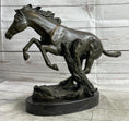 Load image into Gallery viewer, Running Galloping Wild Horse Mustang Bronze Sculpture Statue Figure Decor on Marble Base