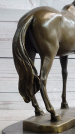 Arabian Horse Mare Bronze Figure Sculpture Statue Equestrian Decor on Marble Base