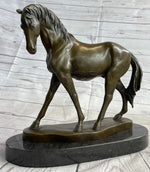 Arabian Horse Mare Bronze Metal Sculpture Statue Figure on Marble Base Signed Original 12