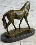 Load image into Gallery viewer, Arabian Horse Mare Bronze Metal Sculpture Statue Figure on Marble Base Signed Original 12" X 12.5"