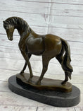 Load image into Gallery viewer, Arabian Horse Mare Bronze Metal Sculpture Statue Figure on Marble Base Signed Original 12" X 12.5"