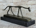 Load image into Gallery viewer, Abstract Cat Bronze Statue Sculpture by Alberto Giacometti Marble Base 6" x 15"