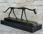 Abstract Cat Bronze Statue Sculpture by Alberto Giacometti Marble Base 6