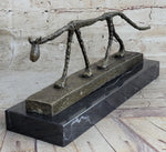 Abstract Cat Bronze Statue Sculpture by Alberto Giacometti Marble Base 6
