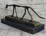 Abstract Cat Bronze Statue Sculpture by Alberto Giacometti Marble Base 6