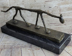 Abstract Cat Bronze Statue Sculpture by Alberto Giacometti Marble Base 6