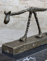 Abstract Cat Bronze Statue Sculpture by Alberto Giacometti Marble Base 6