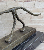 Abstract Cat Bronze Statue Sculpture by Alberto Giacometti Marble Base 6
