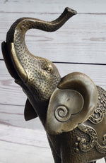 Decorative Indian Elephant Bronze Figure Statue Sculpture Hindu Design Handmade Art