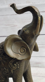Decorative Indian Elephant Bronze Figure Statue Sculpture Hindu Design Handmade Art