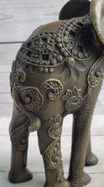 Decorative Indian Elephant Bronze Figure Statue Sculpture Hindu Design Handmade Art
