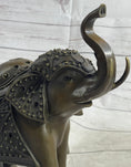 Load image into Gallery viewer, Signed Laughing Elephant Symbol of Luck Bronze Sculpture Statue Artwork