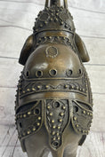 Load image into Gallery viewer, Signed Laughing Elephant Symbol of Luck Bronze Sculpture Statue Artwork