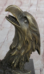 Eagles & Bear Hunting Fish Original Bronze Sculpture Statue Art by Milo on Marble Base