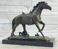 Load image into Gallery viewer, Saddled War Horse Working Equestrian Bronze Statue Sculpture after PJ Mene