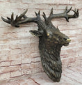 Load image into Gallery viewer, Hanging Wall Art Mounted Elk Deer Bust Head Stag Antlers Buck Bronze Sculpture