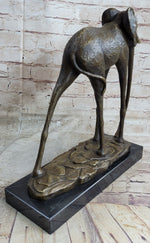 Hot Cast Bronze Metal Elephant Sculpture Statue Figure after Salvador Dali on Marble Base