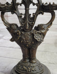 Load image into Gallery viewer, Two Headed Elephant Candle Holder Bronze Sculpture Marble Base Figurine Statue