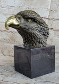 Load image into Gallery viewer, Bust American Bald Eagle Bronze Marble Sculpture Statue Figurine Art Deco Figure