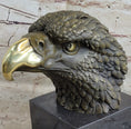 Load image into Gallery viewer, Bust American Bald Eagle Bronze Marble Sculpture Statue Figurine Art Deco Figure