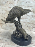 Load image into Gallery viewer, Signed Barye American Eagle On A Tree Branch Bronze Marble Figurine Art Figure