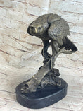 Load image into Gallery viewer, Signed Barye American Eagle On A Tree Branch Bronze Marble Figurine Art Figure