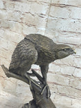 Load image into Gallery viewer, Signed Barye American Eagle On A Tree Branch Bronze Marble Figurine Art Figure