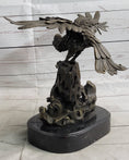 Load image into Gallery viewer, Eagle Landing on Waves Water Bronze Metal Statue Sculpture Figurine Decor Signed