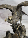 Load image into Gallery viewer, Eagle Landing on Waves Water Bronze Metal Statue Sculpture Figurine Decor Signed