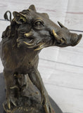 Load image into Gallery viewer, Boar Wild Pig Bronze Statue Sculpture by Barye Figure Farm Animal Lost Wax Decor