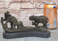 Load image into Gallery viewer, Three Elephants Family - Hot Cast Bronze Sculpture of African Wildlife on Marble Base