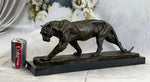 African Lioness Wildlife Animal Bronze Statue Marble Figure Art Decor