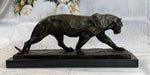 African Lioness Wildlife Animal Bronze Statue Marble Figure Art Decor