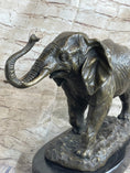 Load image into Gallery viewer, Cast Bronze Marble Sculpture Elephant Safari Statue Art Figure Figurine Animal