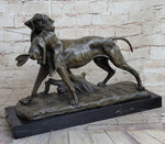 Hot Cast Bronze Sculpture of Hunting Dog Retriever with Rabbit in Mouth