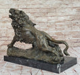 Load image into Gallery viewer, Majestic Bronze Lion in Roaring Pose – Dynamic Wildlife Sculpture on Marble Base