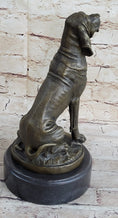 Load image into Gallery viewer, Signed Cain Bloodhound Bronze Marble Sculpture Pet Dog Figure Man`s Best Friend