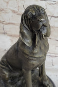 Load image into Gallery viewer, Signed Cain Bloodhound Bronze Marble Sculpture Pet Dog Figure Man`s Best Friend
